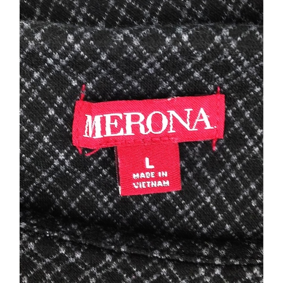 Merona Shift Dress Sz L Gray Black Plaid - Picture 6 of 8